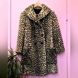 Topshop Leopard Faux Fur Coat